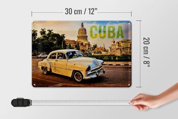 Plaque en tôle 30x20cm vintage Cuba voiture vintage conduisant au rond-point de La Havane 4