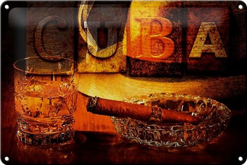 Blechschild Spruch 30x20cm Cuba Zigarre Rum Havanna