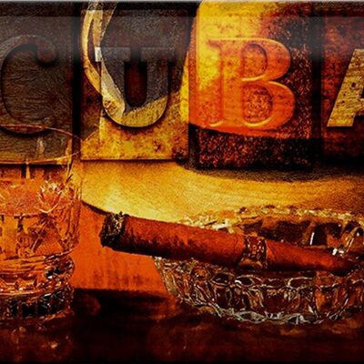 Plaque en tôle indiquant 30x20cm Cuba Cigar Rum Havana