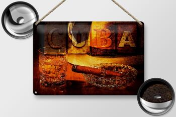 Plaque en tôle indiquant 30x20cm Cuba Cigar Rum Havana 2