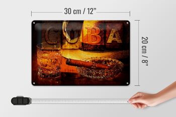 Plaque en tôle indiquant 30x20cm Cuba Cigar Rum Havana 4