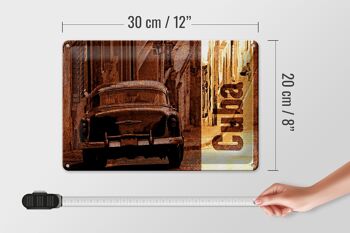 Plaque en étain disant 30x20cm Cuba voiture vintage rétro 4