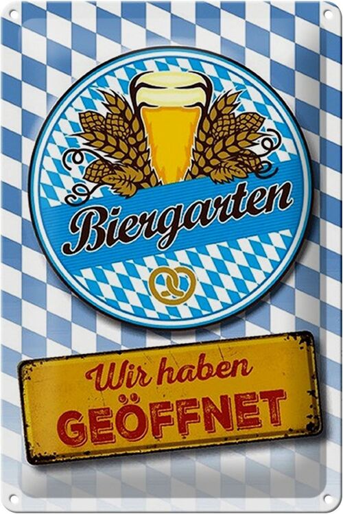 Blechschild Bayern 20x30cm Biergarten wir haben geöffnet