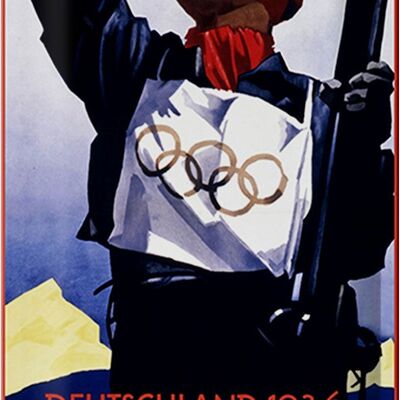 Blechschild Spruch 20x30cm Olympische Winterspiele 1936