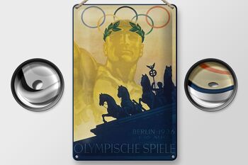 Plaque en tôle indiquant 20x30 cm Jeux Olympiques de Berlin 1936 2