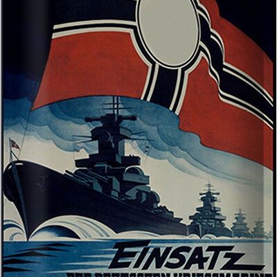 Cartel de chapa que dice Despliegue de la Armada Alemana 20x30cm