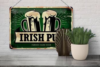 Panneau en étain indiquant la célèbre bière brune du pub irlandais, 30x20cm 3