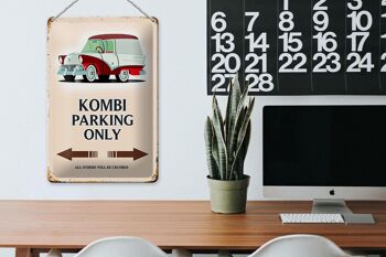 Panneau en étain indiquant 20x30cm Kombi Parking only Car 3