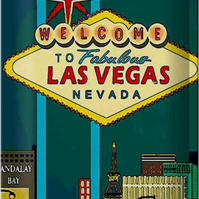 Cartel de chapa que dice 20x30cm bienvenido a las fabulosas vegas