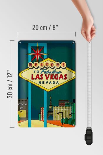 Panneau en étain disant 20x30cm bienvenue à Fabuleux Las Vegas 4