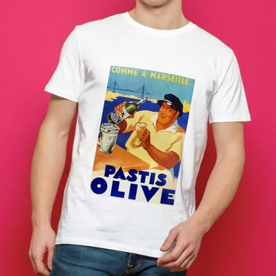 Pastis Olive Marseille T-shirt - France Vintage Poster