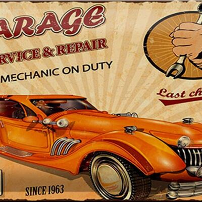 Blechschild Spruch 30x20cm Garage Service mechanic on duty