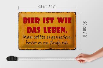 Plaque en étain disant 30x20cm La bière est comme ça que la vie devrait être 4