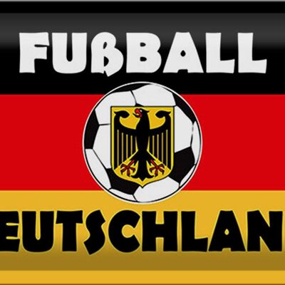 Cartel de chapa con texto "Fútbol Alemania" 30x20 cm