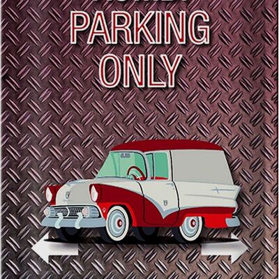 Metal sign saying 20x30cm station wagon parking only car wall decoration