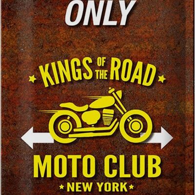 Cartel de chapa que dice 20x30cm estacionamiento solo moto club new york