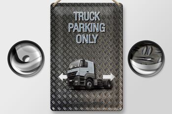 Panneau en étain indiquant 20x30cm Parking Truck Parking uniquement 2
