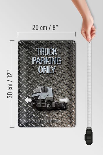 Panneau en étain indiquant 20x30cm Parking Truck Parking uniquement 4