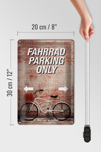 Panneau en étain indiquant 20x30cm parking pour vélos uniquement pour tous les autres 4