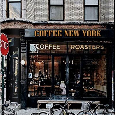 Cartel de chapa que dice 20x30cm Café café de Nueva York