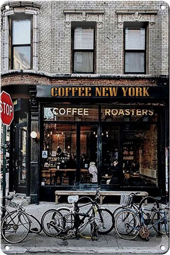 Plaque en étain disant 20x30cm Café New York Coffee 1