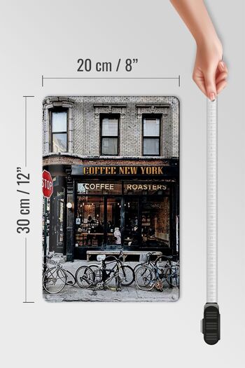 Plaque en étain disant 20x30cm Café New York Coffee 4