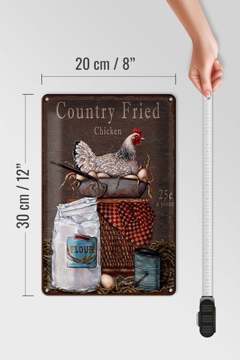 Panneau en étain indiquant 20x30cm Chicken Country Fried Chicken 4