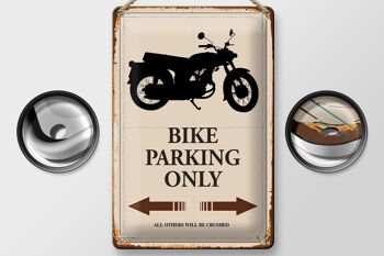 Panneau en étain indiquant 20x30cm Parking vélo uniquement moto 2