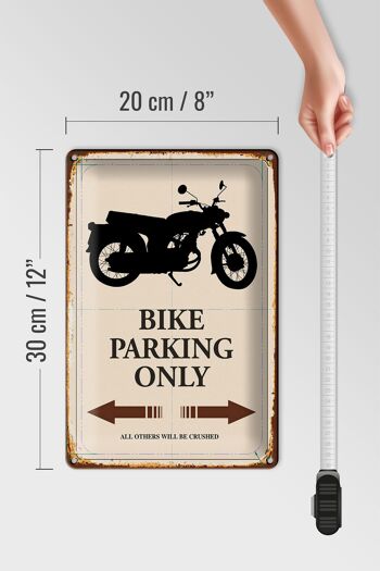 Panneau en étain indiquant 20x30cm Parking vélo uniquement moto 4