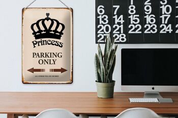 Panneau en étain indiquant 20x30cm Parking Princesse uniquement Corona 3