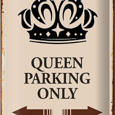 Cartel de chapa que dice 20x30cm Queen parking only Corona