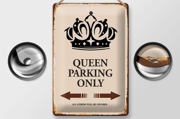 Panneau en étain indiquant 20x30cm Queen parking only Corona 2