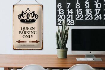 Panneau en étain indiquant 20x30cm Queen parking only Corona 3