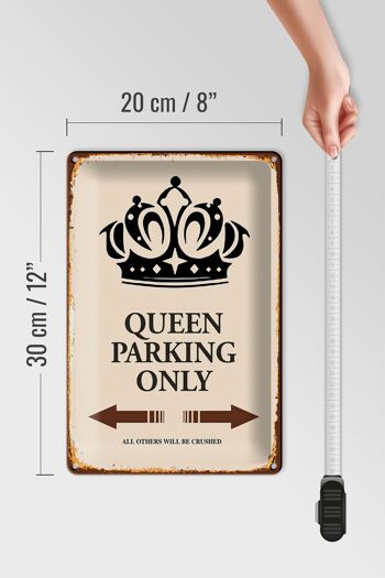 Panneau en étain indiquant 20x30cm Queen parking only Corona 4