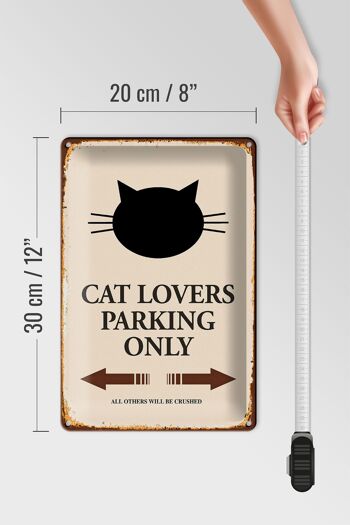 Panneau en étain disant 20x30cm amoureux des chats parking uniquement chat 4