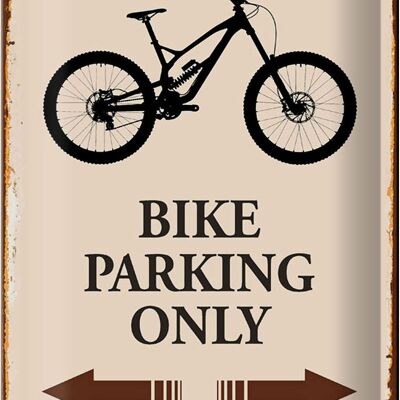 Letrero de chapa que dice 20x30cm Solo estacionamiento para bicicletas.