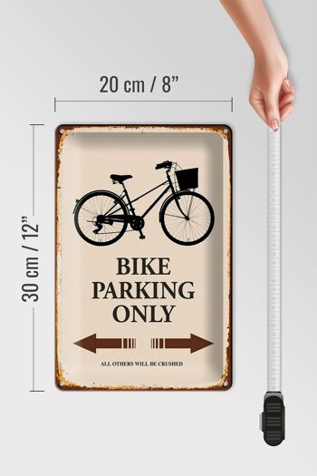 Panneau en étain indiquant 20x30cm Parking vélo uniquement parking vélo 4