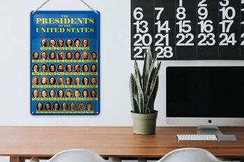 Plaque en tôle 20x30cm indiquant les présidents des États-Unis 3
