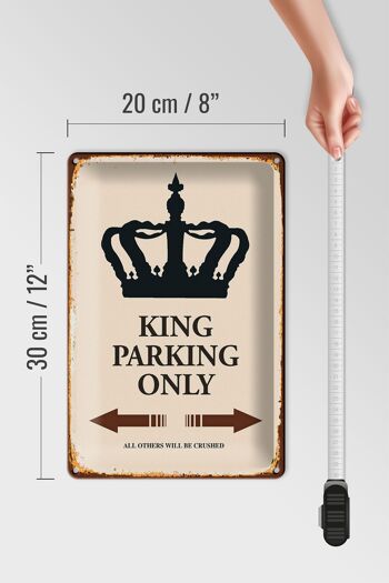 Panneau en étain indiquant 20x30cm King parking uniquement Corona 4