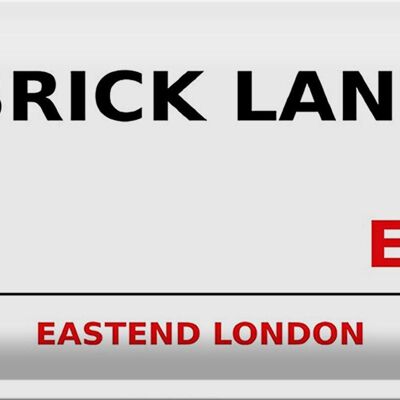 Blechschild London 30x20cm Street Brick Lane E1