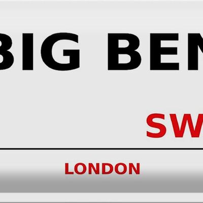 Blechschild London 30x20cm Street Big Ben SW1