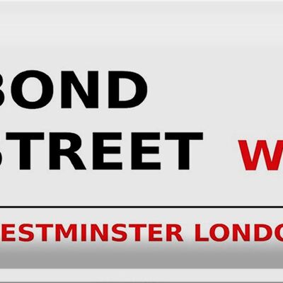 Plaque en tôle Londres 30x20cm Bond Street W1