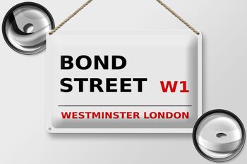 Plaque en tôle Londres 30x20cm Bond Street W1 2