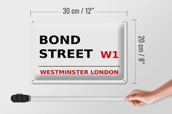 Plaque en tôle Londres 30x20cm Bond Street W1 4