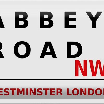 Plaque en tôle Londres 30x20cm Street Abbey Road NW8