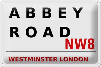 Plaque en tôle Londres 30x20cm Street Abbey Road NW8 1