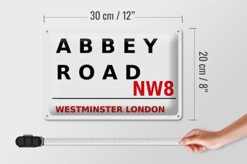 Plaque en tôle Londres 30x20cm Street Abbey Road NW8 4