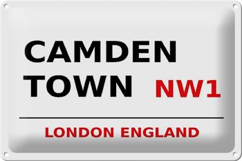Plaque en tôle Londres 30x20cm Angleterre Camden Town NW1 1