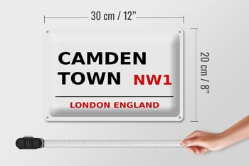 Plaque en tôle Londres 30x20cm Angleterre Camden Town NW1 4