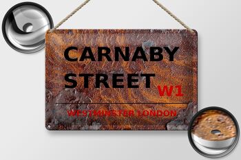 Plaque en tôle Londres 30x20cm Westminster Carnaby Street W1 2